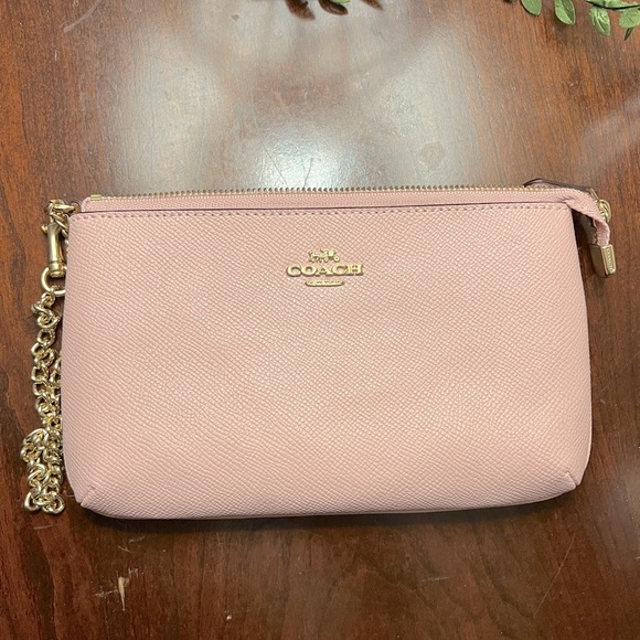 Coach Pink and Gold Clutch/Wristlet with Chain Strap - Picture 5 of 5